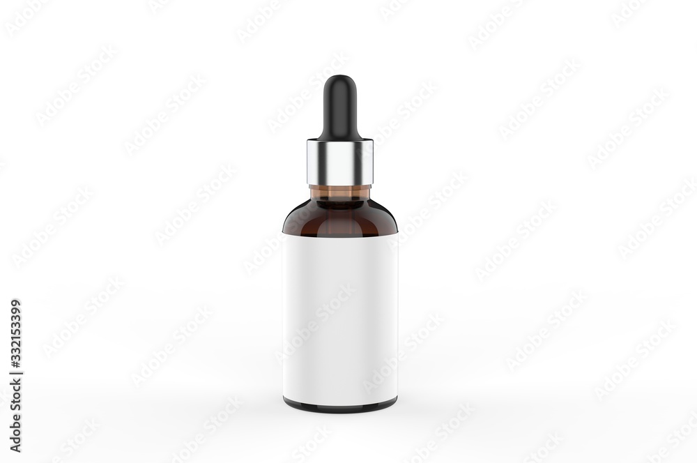 Blank Dropper Bottle For Mock up And Branding, 3d Render Illustration Blank Dropper Bottle For Mock up And Branding, 3d Render Illustration