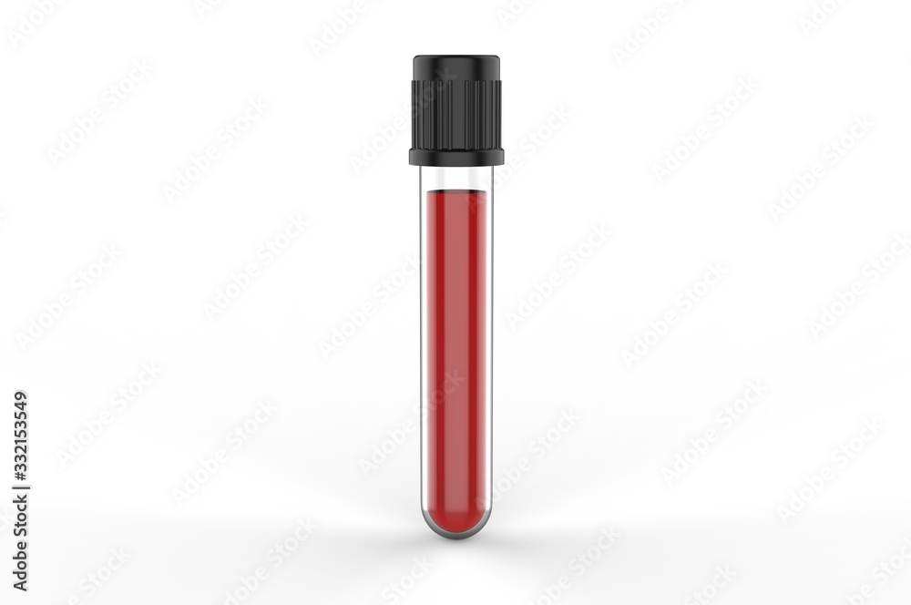 Blank Blood Collection Tube, 3d render illustration. Blank Blood Collection Tube, 3d render illustration.