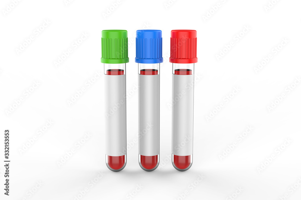 Blank Blood Collection Tube, 3d render illustration. Blank Blood Collection Tube, 3d render illustration.