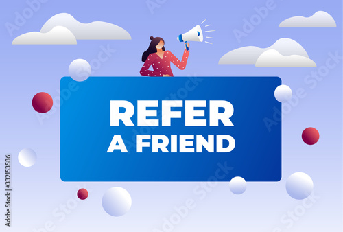 Refer a friend concept. Friend Sharing Referral Code