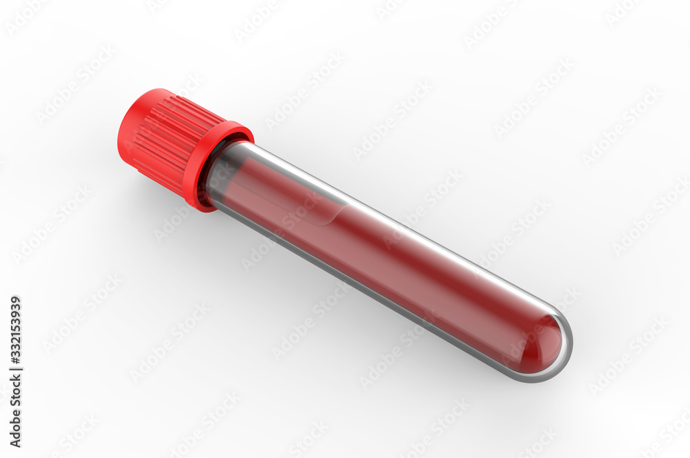 Blank Blood Collection Tube, 3d render illustration. Blank Blood Collection Tube, 3d render illustration.