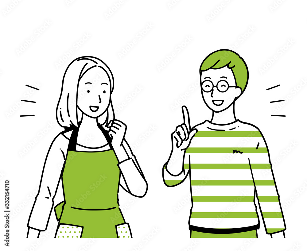 Illustration of a couple having a conversation. Illustration of a couple having a conversation.