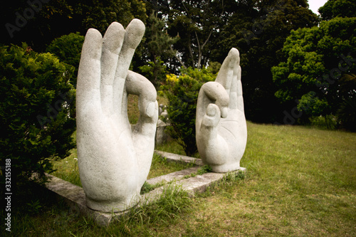 statue of hands close up