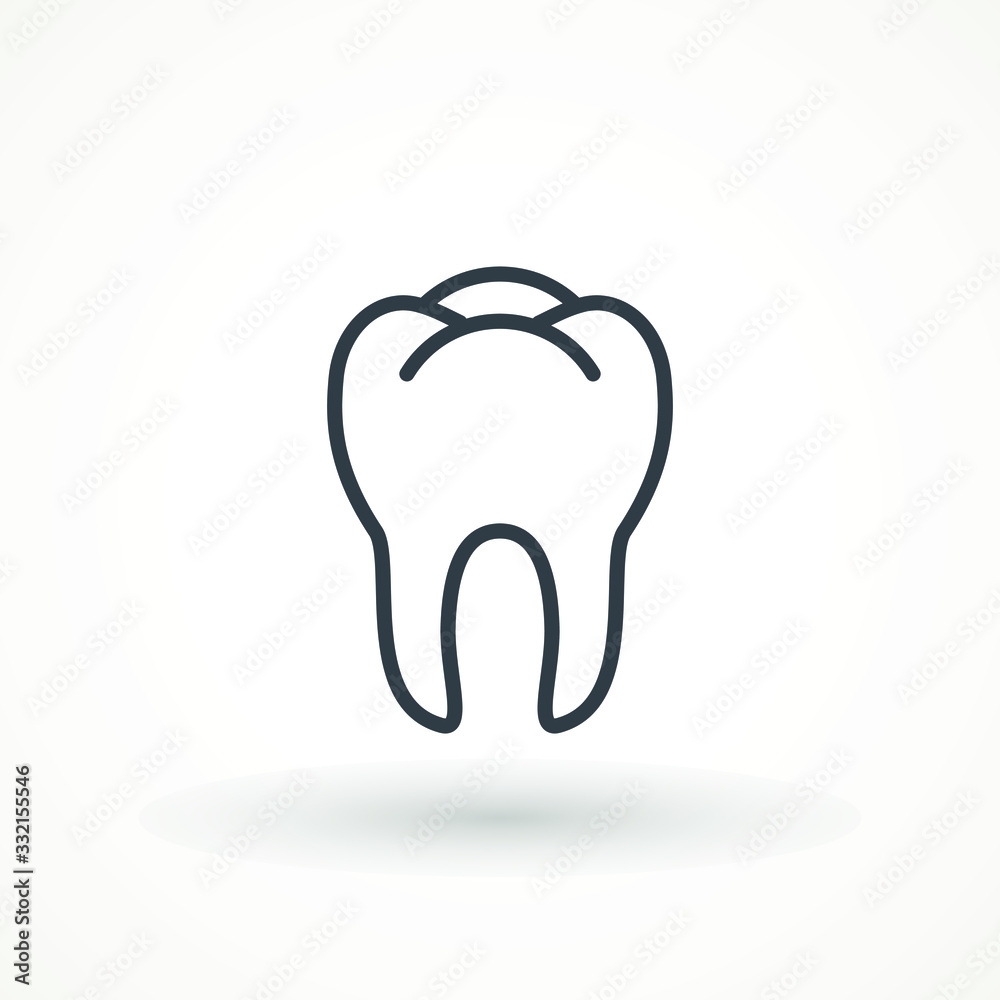 Tooth healthy icon, Editable strok clean tooth, dentistry symbol, care, dentist icon, medical sign, healthy, Smile Dental logo Template
