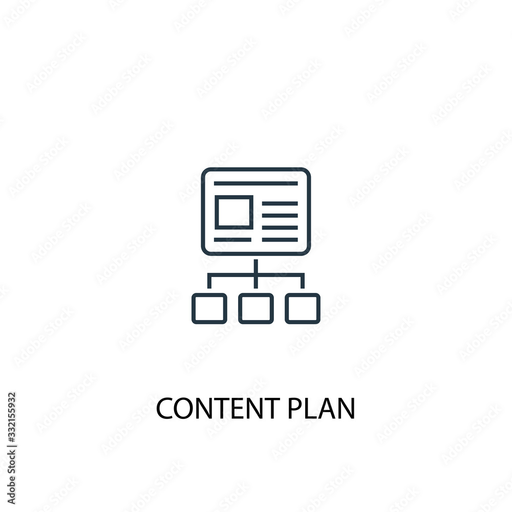 content plan concept line icon. Simple element illustration. content ...