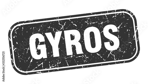 gyros stamp. gyros square grungy black sign.
