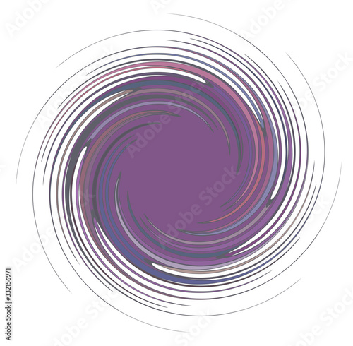 Monochrome abstract spiral, swirl, twirl and vortex shapes