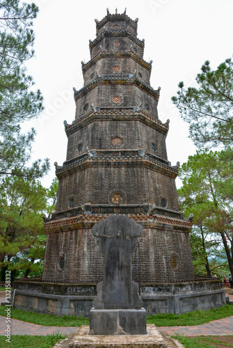 Pagoda of the Celestial Lady or Thien Mu Pagoda in Hue, Vietnam