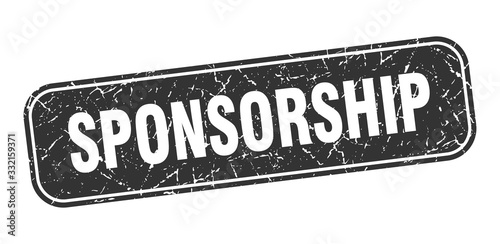 sponsorship stamp. sponsorship square grungy black sign.