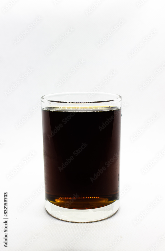 Cola drink in glass isolated on white background, copy space template. Cola drink in glass isolated on white background, copy space template.