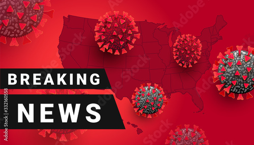 Breaking News, COVID-19 or Coronavirus news, omicron  in the usa or the world. Vector illustration photo