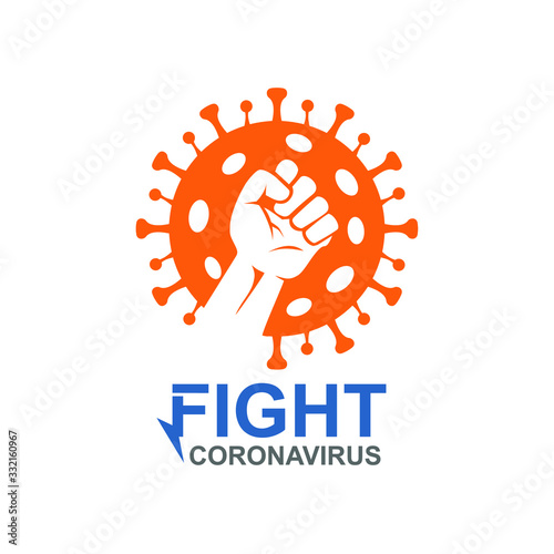 Fight coronavirus illustration logo design