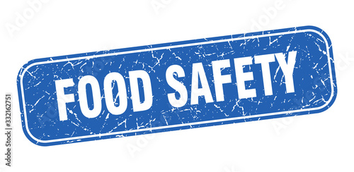 food safety stamp. food safety square grungy blue sign.