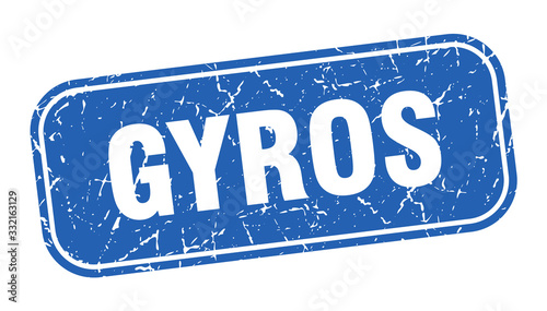 gyros stamp. gyros square grungy blue sign.