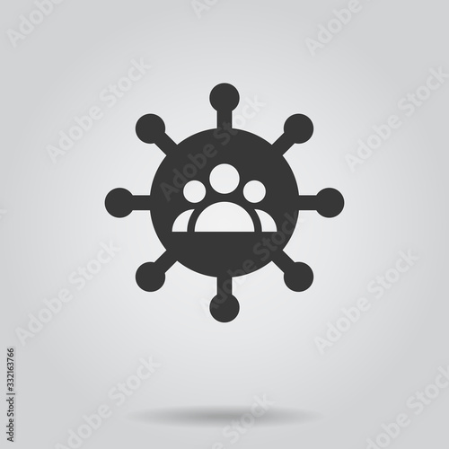 Coronavirus  icon or logo  isolated on white background.  Corona virus  2019-nCoV  People Gruop Team Vector Illustration