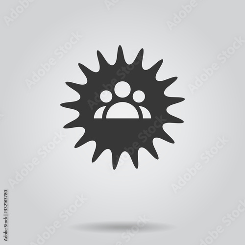 Coronavirus   icon or logo  isolated on white background.  Corona virus  2019-nCoV  People Gruop Team Vector Illustration