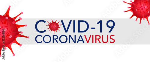 Naklejka Covid 19, pandemic coronavirus, virus symbol, global warning. Covid-19 vector illustration background