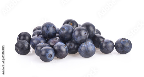 Blueberries closeup isolated on white background