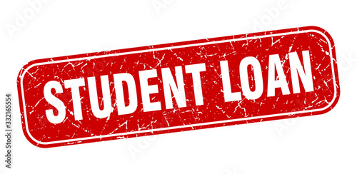 student loan stamp. student loan square grungy red sign.