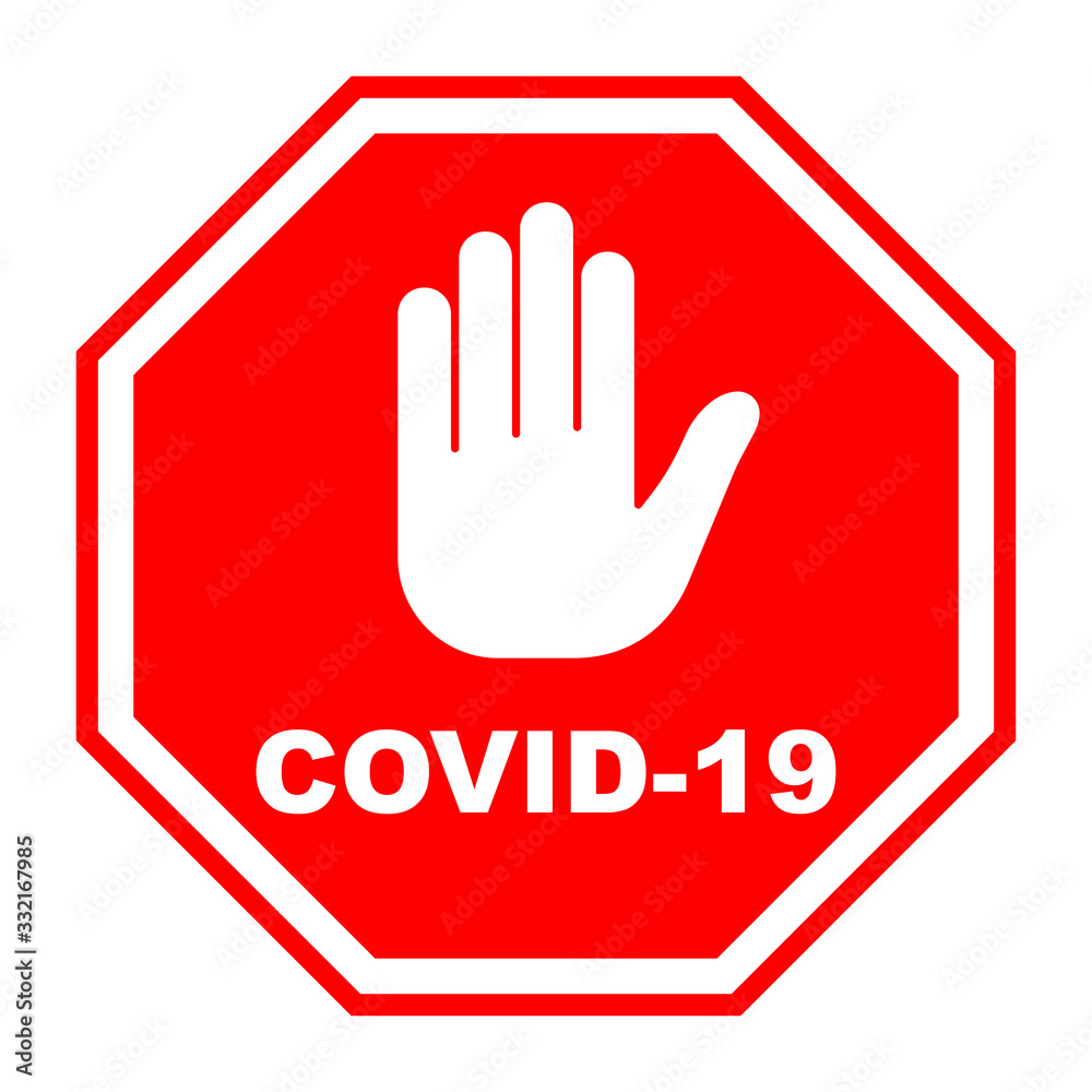 Stop coronavirus red sign. No covid-19 sign Stop coronavirus red sign. No covid-19 sign