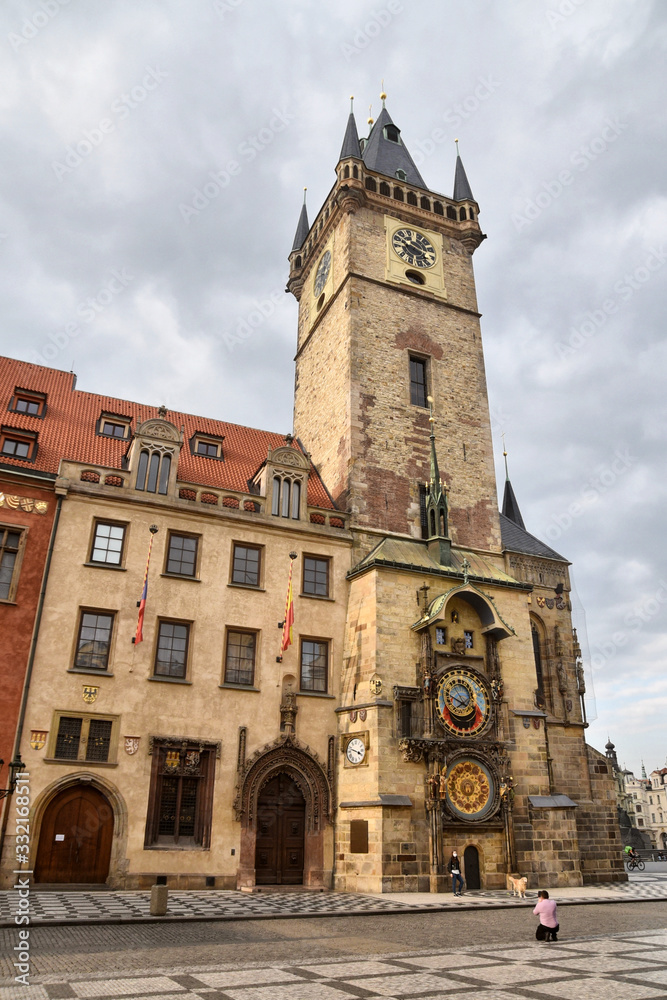 Prague during quarantine caused by Corona virus, Astronomical clock