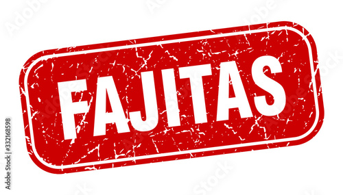 fajitas stamp. fajitas square grungy red sign.
