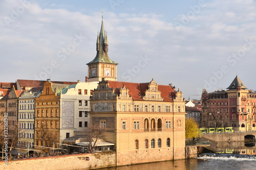 Prague during quarantine caused by Corona virus,panoramatic view of Prague