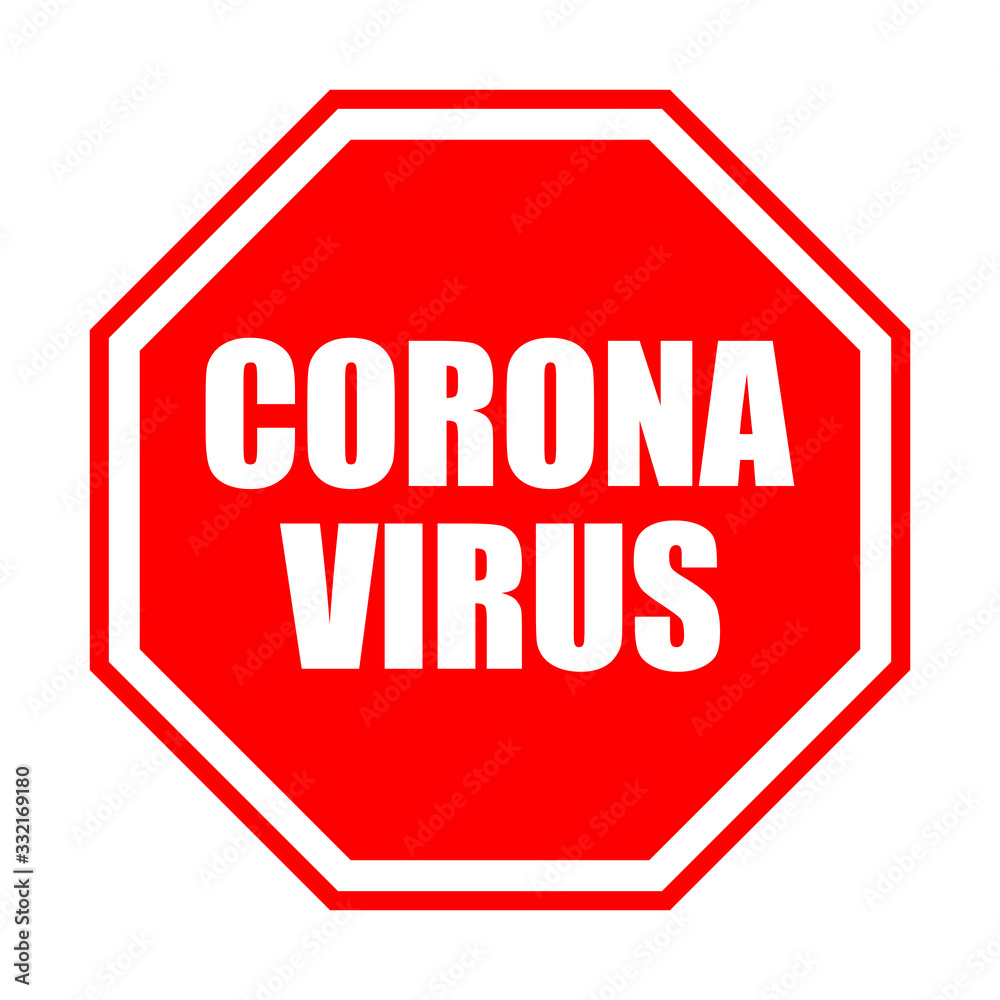 Stop coronavirus red sign. No covid-19 sign Stop coronavirus red sign. No covid-19 sign