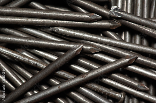 lots of old rusty nails, background and texture of rusty nails.rusty nails as background