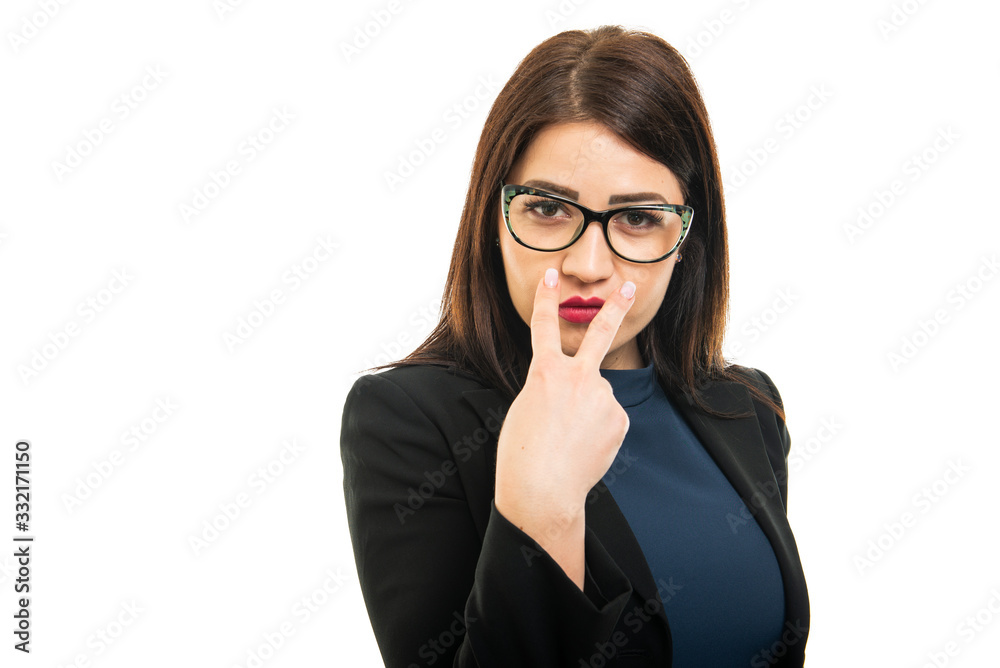 Portrait of business girl making look into my eyes Portrait of business girl making look into my eyes
