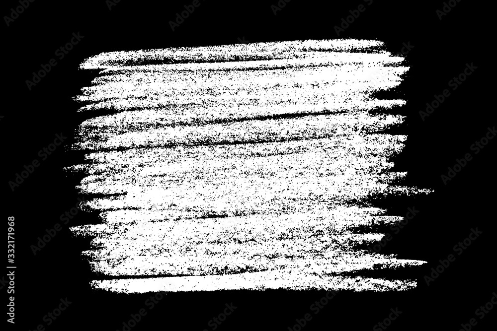 Scribble hand drawn in chalk on black background. Monochrome stain element. Digitally generated image. Vector illustration, Eps 10.