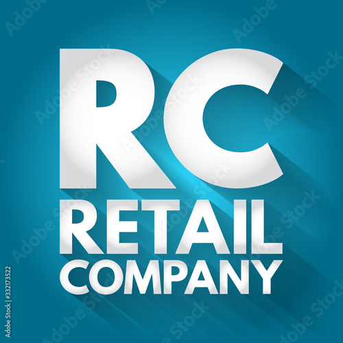 RC - Retail Company acronym, business concept background