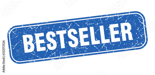 bestseller stamp. bestseller square grungy blue sign.
