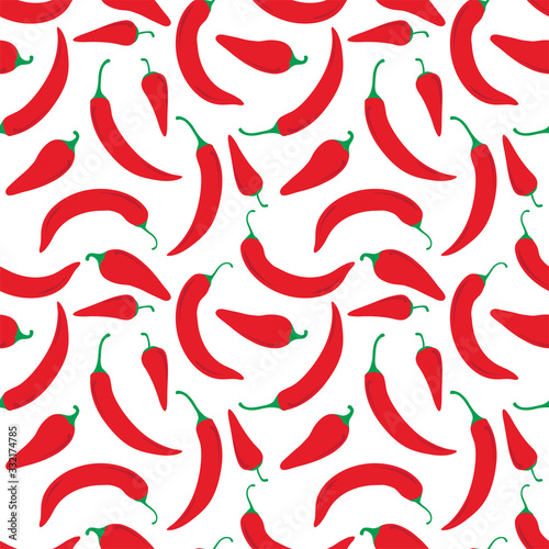 red hot chili peppers seamless pattern
