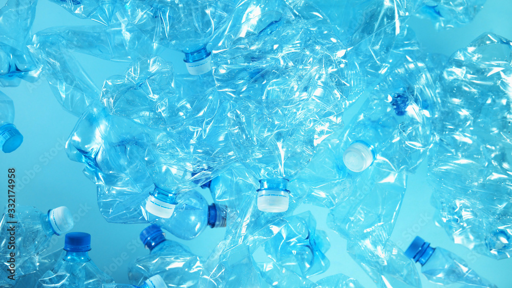 Pile of flying empty plastic bottles Pile of flying empty plastic bottles