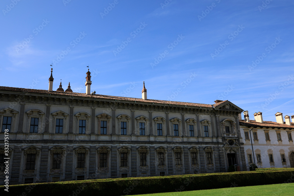 Pavia (PV), Italy - June 09, 2018: Certosa di Pavia area and Carthusian Monastery, Pavia, Lombardy, Italy