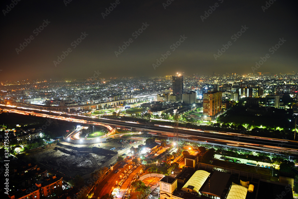Cityscape of Noida & Indirapuram India. Bird Eye View.