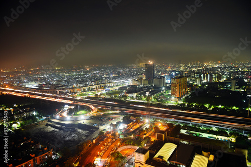 Cityscape of Noida & Indirapuram India. Bird Eye View.