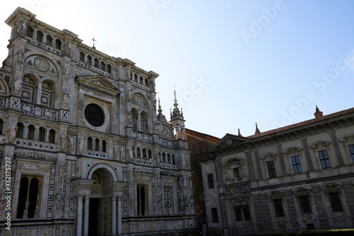 Pavia (PV), Italy - June 09, 2018: Certosa di Pavia, Pavia, Lombardy, Italy