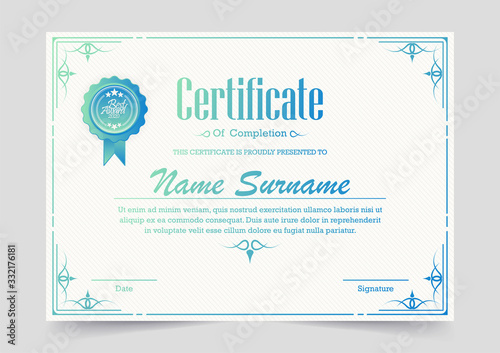 Classic certificate award template 