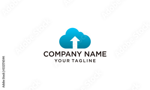 ARROW UP AND CLOUD LOGO COMBINATION. GROWTH AND STORAGE SYMBOL OR ICON