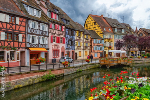 Colmar city, houses and canal by day, France