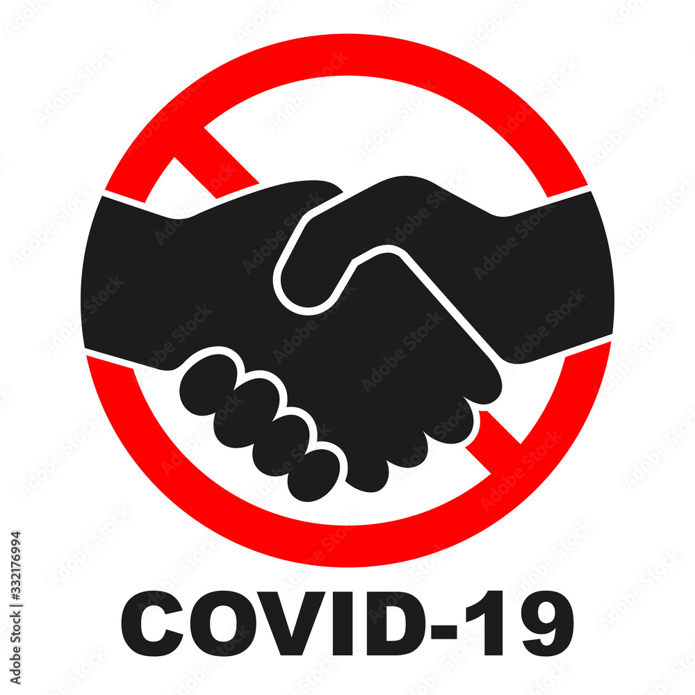 Stop Handshake. Stop coronavirus vector sign. Stop Handshake. Stop coronavirus vector sign.