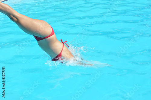 girl syncronized swimming