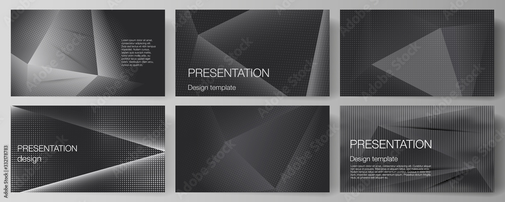 Vector layout of the presentation slides design templates, multipurpose template for presentation brochure, brochure cover. Halftone dotted background with gray dots, abstract gradient background Vector layout of the presentation slides design templates, multipurpose template for presentation brochure, brochure cover. Halftone dotted background with gray dots, abstract gradient background