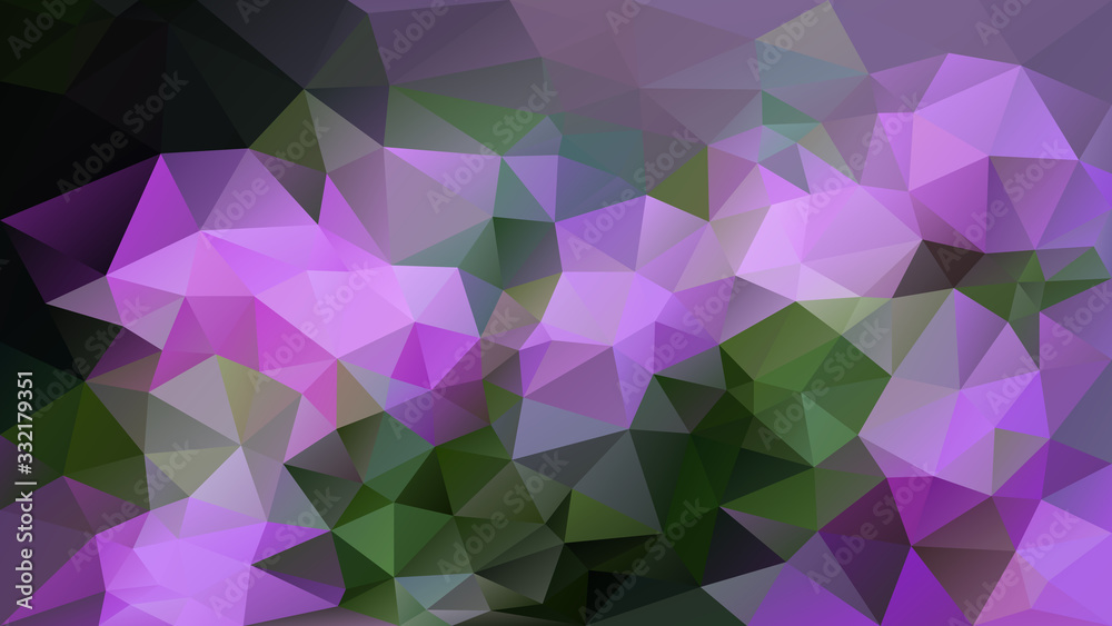 Fototapeta premium vector abstract irregular polygon background - triangle low poly pattern - color natural leaves green and violet purple