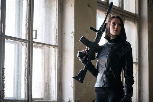 Wallpaper Mural Concept of special agent girl with airsoft rifle. Torontodigital.ca