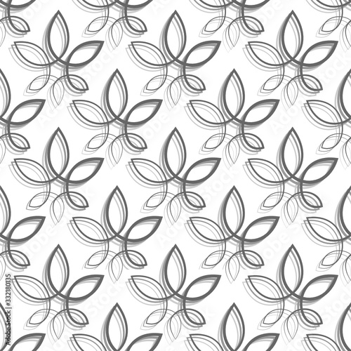 Vector geometric seamless pattern. Modern geometric background with abstract flowers.