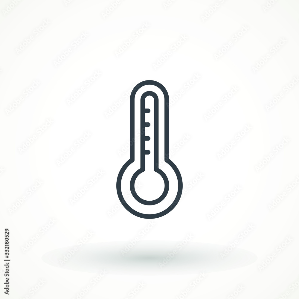 thermometer icon in trendy flat design Simple Sign Of Temperature. Measuring weather indicator element. Meteorology climate control design illustration. thermometer icon in trendy flat design Simple Sign Of Temperature. Measuring weather indicator element. Meteorology climate control design illustration.