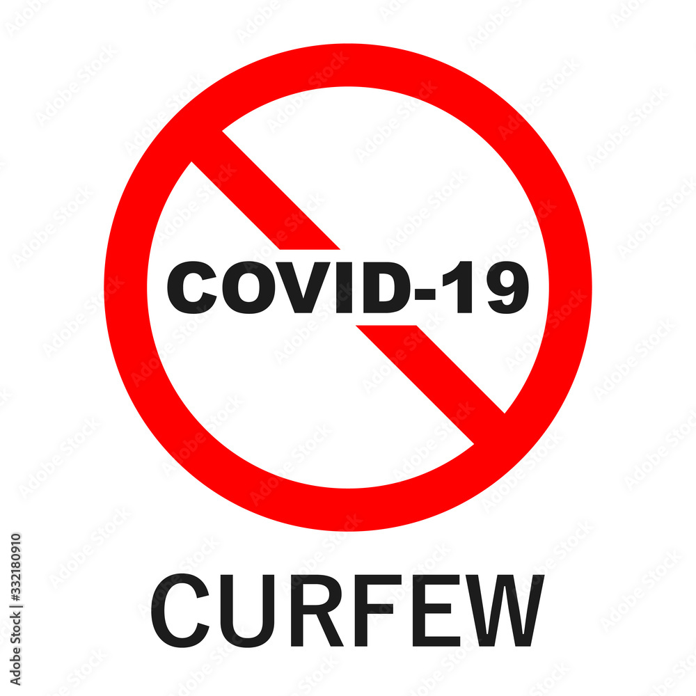 Curfew conceptual sign. Curfew vector icon isolated. Curfew conceptual sign. Curfew vector icon isolated.